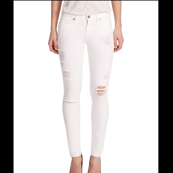 PAIGE Denim - Paige Skinny Distressed White Jeans NWT
